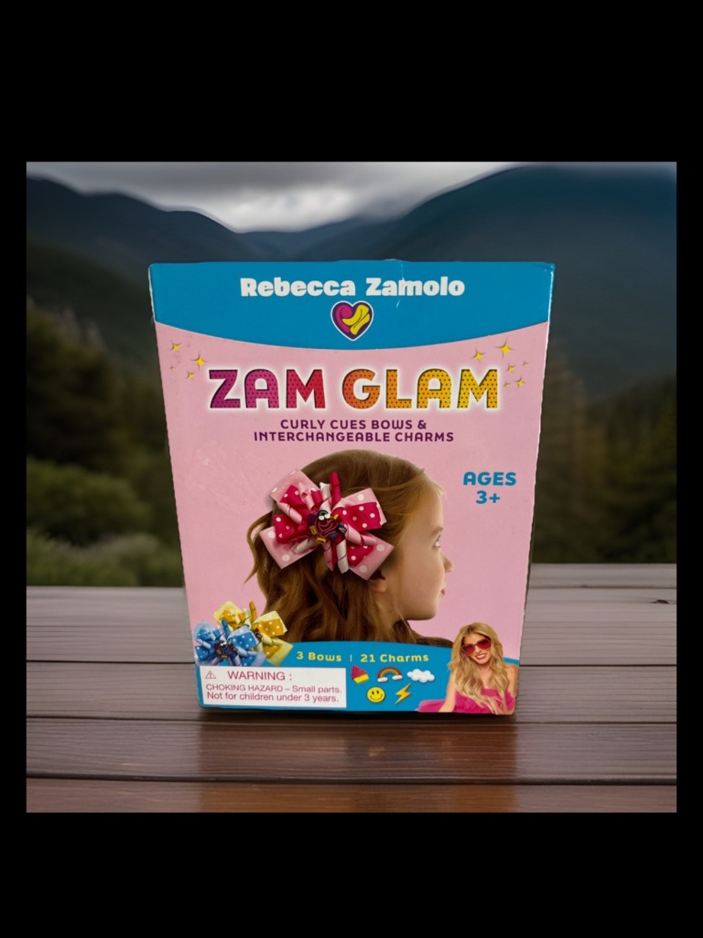 Zam Glam Girls' Pink Curly Cues Bows with Interchangeable Charms